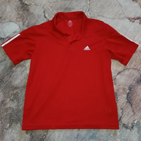Men's Adidas Red Polo Shirt - Picture 1 of 4